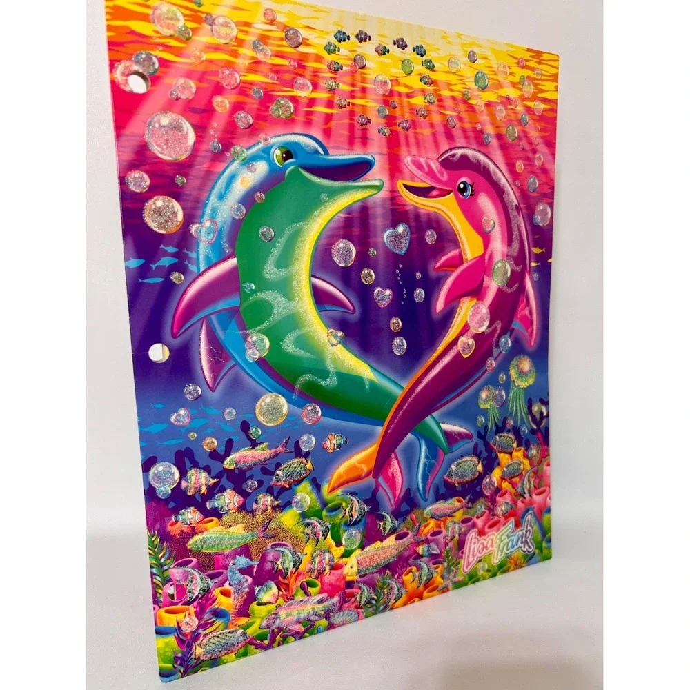 Lisa‎ Frank Y2K 2-Pocket Folder Dancing Dolphins and Coloring Book Bundle